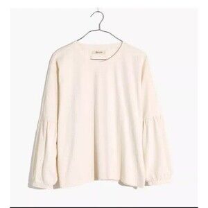 Madewell Women's Crepe Drop-Shoulder Bubble-Sleeve Tee Size M Fairycore